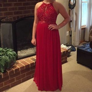 Red Sequin Prom Dress